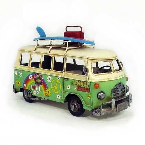 Kombi Surf Vintage Metal Artesanal Miniatura Retro - 28cm - Inove Fácil Menor preço em Kombi Surf Vintage Metal Artesanal Miniatura Retro - 28cm - Inove Fácil