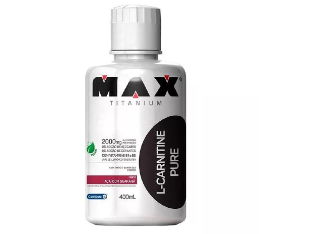 L Carnitina Pure 2000mg 400ml - Max Titanium Menor preço em L Carnitina Pure 2000mg 400ml - Max Titanium