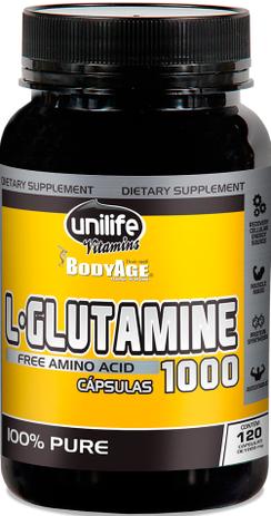 L-Glutamina 100 Pura 120 cápsulas Unilife Menor preço em L-Glutamina 100 Pura 120 cápsulas Unilife