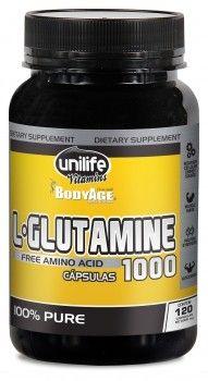 L-Glutamina 100 Pura Unilife 120 cápsulas 1000mg Menor preço em L-Glutamina 100 Pura Unilife 120 cápsulas 1000mg