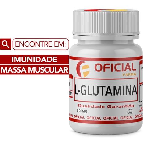 L - Glutamina 500mg 120 Cápsulas - Oficialfarma Menor preço em L - Glutamina 500mg 120 Cápsulas - Oficialfarma