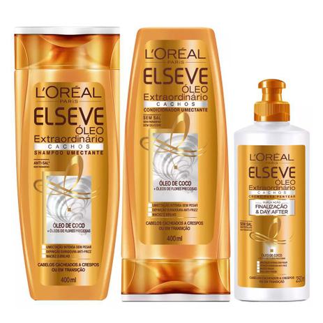 L'Oréal Paris Elseve Óleo Extraordinário Cachos Kit - Shampoo + Condicionador + Creme para Pentear Menor preço em L'Oréal Paris Elseve Óleo Extraordinário Cachos Kit - Shampoo + Condicionador + Creme para Pentear