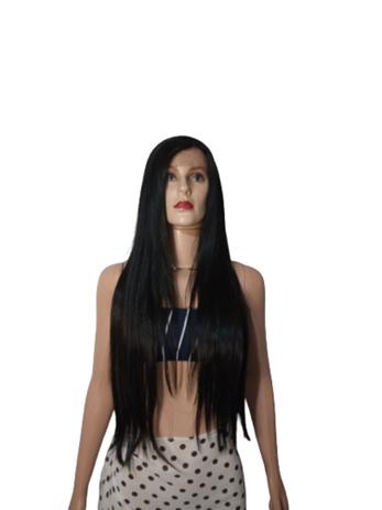 Lace front wig peruca de repartição livre preta 70 cm - Ms Cabelos