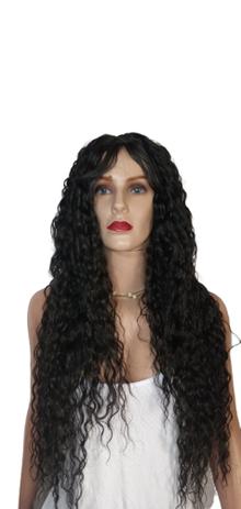 Lace wig peruca cacheada preta 70 cm longa - Ms Cabelos