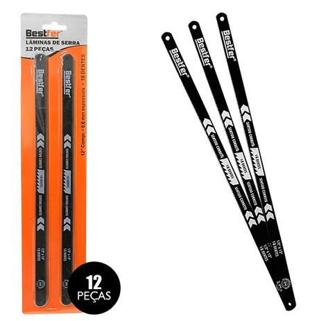 Lamina para arco de serra de aco carbono 18 dentes 12 kit com 12 pecas na cartela - Rio chens Menor preço em Lamina para arco de serra de aco carbono 18 dentes 12 kit com 12 pecas na cartela - Rio chens