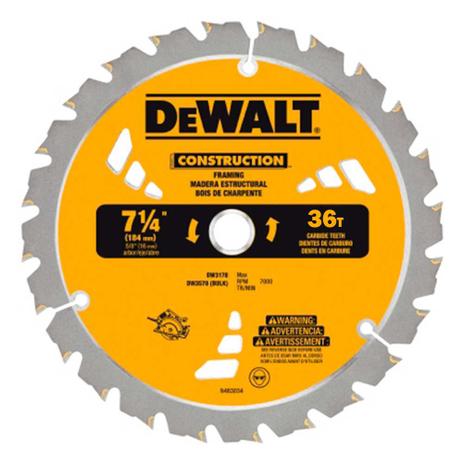Lamina para serra circular 7 1/4 36d - dw3576b10 - dewalt Menor preço em Lamina para serra circular 7 1/4 36d - dw3576b10 - dewalt