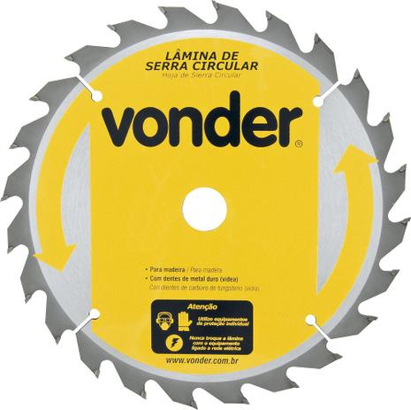 Lamina serra circular vídea 185x16x2,6mm 48 dentes 7200 rpm para madeira - Vonder Menor preço em Lamina serra circular vídea 185x16x2,6mm 48 dentes 7200 rpm para madeira - Vonder