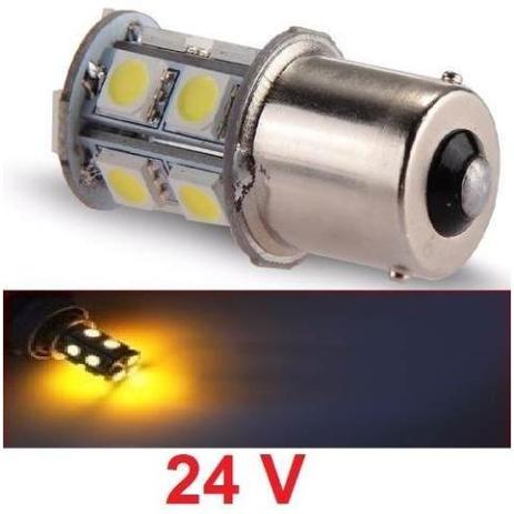 Lampada 13 Led Ba15s 1 Polo P21 Laranja 24v Mfl Menor preço em Lampada 13 Led Ba15s 1 Polo P21 Laranja 24v Mfl