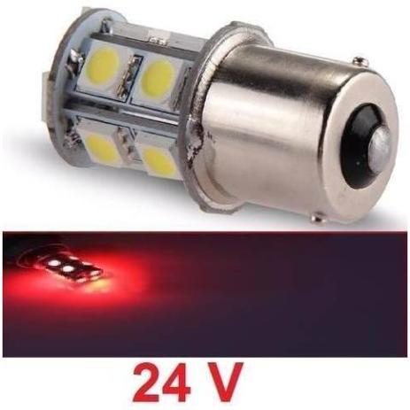 Lampada 13 Led Ba15s 1 Polo P21 Vermelha 24v Mfl Menor preço em Lampada 13 Led Ba15s 1 Polo P21 Vermelha 24v Mfl