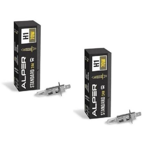 Lâmpada Automotiva Halógena H1 24V 70W 3200K Alper Standard Farol Baixo Alto Neblina - 2 Unidades Menor preço em Lâmpada Automotiva Halógena H1 24V 70W 3200K Alper Standard Farol Baixo Alto Neblina - 2 Unidades