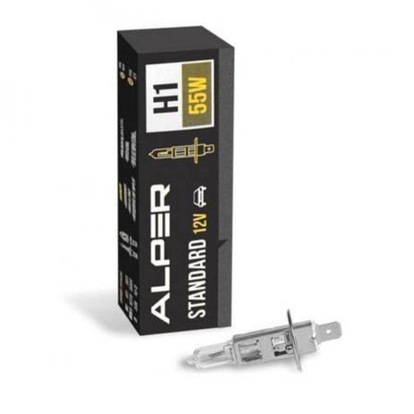 Lâmpada Carro Halógena H1 12V 55W 3200K Alper Standard Farol Baixo Alto Neblina Menor preço em Lâmpada Carro Halógena H1 12V 55W 3200K Alper Standard Farol Baixo Alto Neblina