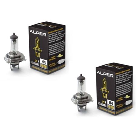 Lâmpada Carro Halógena H4 12V 35/35W 3200K Alper Standard Luz Farol Alto e Baixo - 2 Unidades Menor preço em Lâmpada Carro Halógena H4 12V 35/35W 3200K Alper Standard Luz Farol Alto e Baixo - 2 Unidades