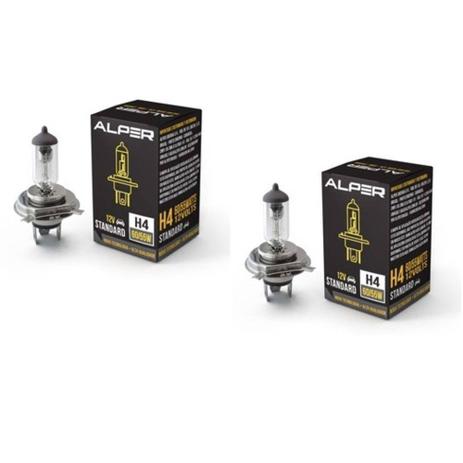 Lâmpada Carro Halógena H4 12V 60/55W 3200K Alper Standard Farol Alto e Baixo - 02 Unidades Menor preço em Lâmpada Carro Halógena H4 12V 60/55W 3200K Alper Standard Farol Alto e Baixo - 02 Unidades