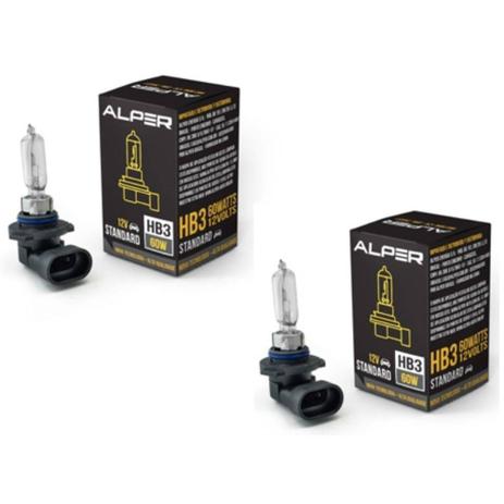Lâmpada Carro Halógena HB3 12V 60W 3200K Alper Standard Luz Farol Alto - 2 Unidades Menor preço em Lâmpada Carro Halógena HB3 12V 60W 3200K Alper Standard Luz Farol Alto - 2 Unidades