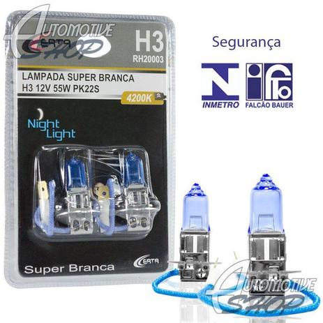 Lampada Certa H7 55W 4300k Super Branca Estilo Xenon - o par Menor preço em Lampada Certa H7 55W 4300k Super Branca Estilo Xenon - o par