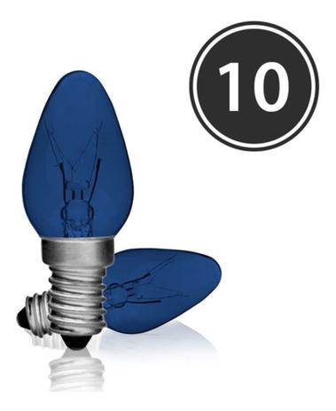 Lâmpada Chupeta 7W E14 Bulbo CH24 Cor Azul - BRASFORT-8496 Menor preço em Lâmpada Chupeta 7W E14 Bulbo CH24 Cor Azul - BRASFORT-8496