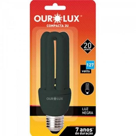 Lampada Compacta LUZ Negra 3U 20W 127V Ourolux Menor preço em Lampada Compacta LUZ Negra 3U 20W 127V Ourolux