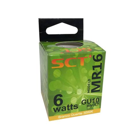 Lâmpada de Led Dicroica 6W 3000K GU10 - SCT - Bivolt Menor preço em Lâmpada de Led Dicroica 6W 3000K GU10 - SCT - Bivolt