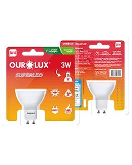 Lâmpada Dicroica Ourolux 3W led 6400k bc fria Menor preço em Lâmpada Dicroica Ourolux 3W led 6400k bc fria