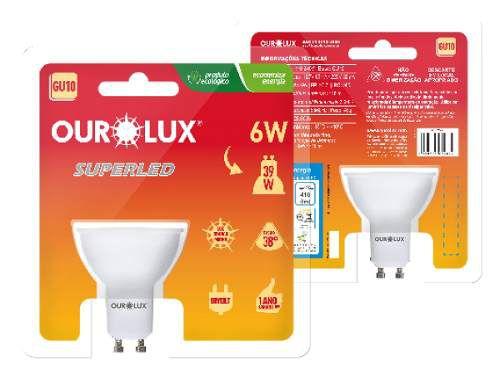 Lâmpada Dicroica Ourolux 6W led 3000k bc quente Menor preço em Lâmpada Dicroica Ourolux 6W led 3000k bc quente