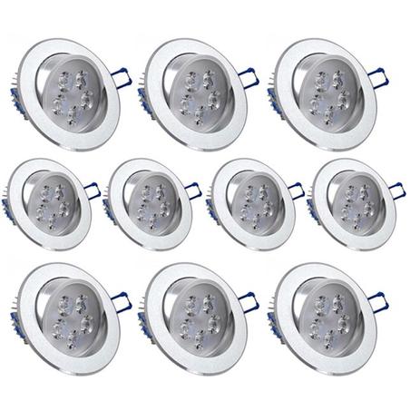 Lâmpada Dicróica Spot Led Sanca Redondo 5W Branco Frio Prata Kit 10 - Power xl Menor preço em Lâmpada Dicróica Spot Led Sanca Redondo 5W Branco Frio Prata Kit 10 - Power xl