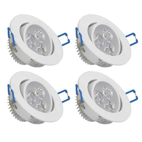 Lâmpada Dicróica Spot Super Led Sanca Redondo 3W Branco Quente kit 4 - Ctb é boa?