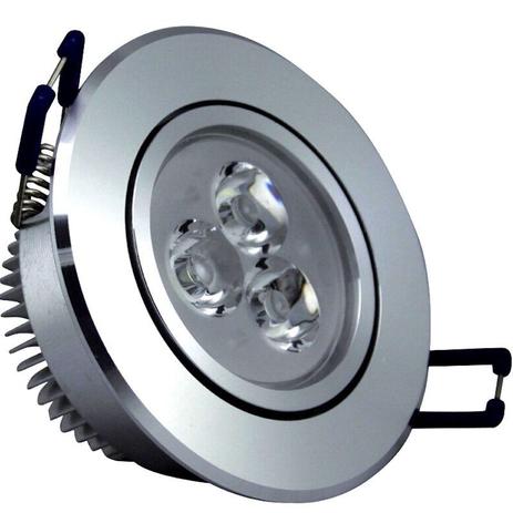 Lâmpada Dicróica Spot Super Led Sanca Redondo 3w Branco Quente Prata - Ctb Menor preço em Lâmpada Dicróica Spot Super Led Sanca Redondo 3w Branco Quente Prata - Ctb