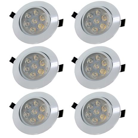 Lâmpada Dicróica Spot Super Led Sanca Redondo 5W Branco Quente Kit 6 - Ctb Menor preço em Lâmpada Dicróica Spot Super Led Sanca Redondo 5W Branco Quente Kit 6 - Ctb