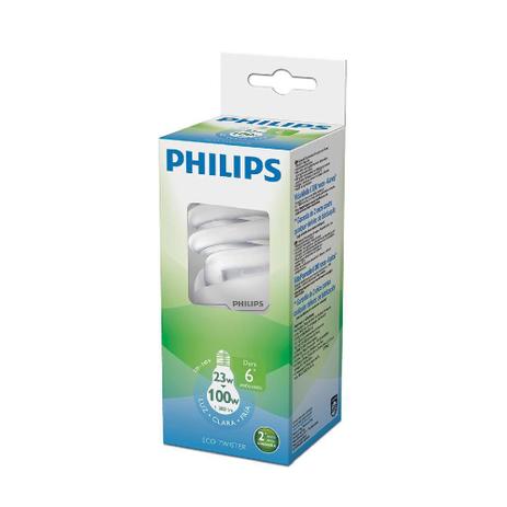 Lâmpada Eletrônica 23W Eco Twister Luz Clara 220V Philips Menor preço em Lâmpada Eletrônica 23W Eco Twister Luz Clara 220V Philips