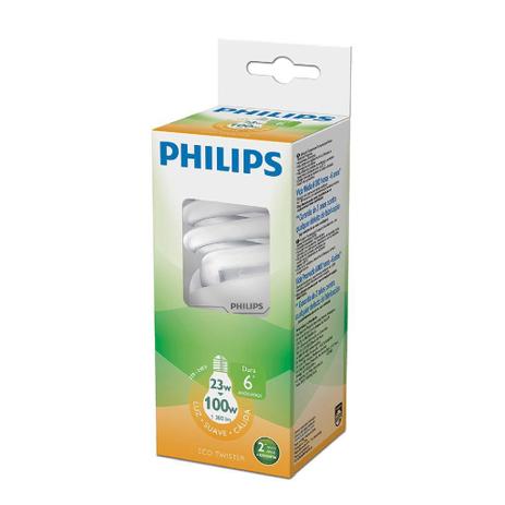 Lâmpada Eletrônica 23W Eco Twister Luz Suave 220V Philips Menor preço em Lâmpada Eletrônica 23W Eco Twister Luz Suave 220V Philips