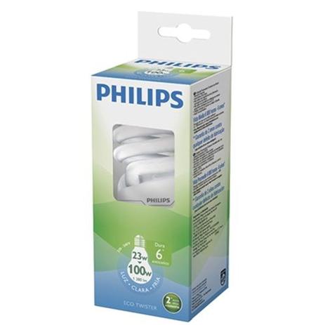 Lampada Eletronica Espiral Philips Eco 220V 23W Branca E27 6500K 6000H Menor preço em Lampada Eletronica Espiral Philips Eco 220V 23W Branca E27 6500K 6000H