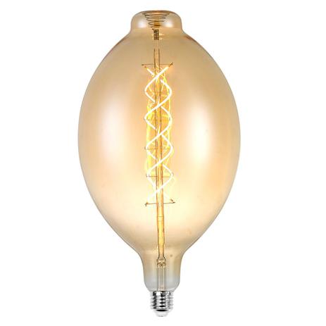 Lampada Filamento Espiral Led BT180 6W Ambar Grande Ali71 - Acende a luz Menor preço em Lampada Filamento Espiral Led BT180 6W Ambar Grande Ali71 - Acende a luz