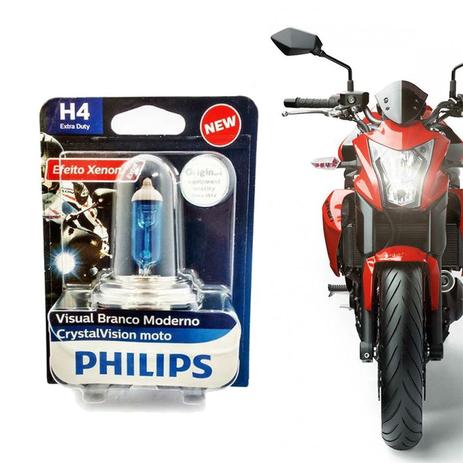 Lâmpada H4 Philips Cristal Vision Ultra 55/60W Moto Crystal Menor preço em Lâmpada H4 Philips Cristal Vision Ultra 55/60W Moto Crystal