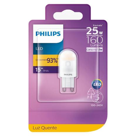 Lâmpada Led 1,5W G9 2700K 160lm ND LG91.5-25WMVS Philips Menor preço em Lâmpada Led 1,5W G9 2700K 160lm ND LG91.5-25WMVS Philips