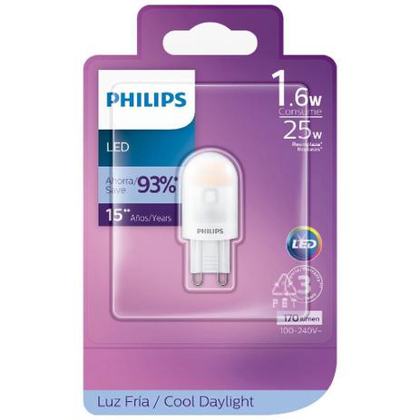 Lâmpada Led 1,5W G9 6500K 160lm ND LG91.5-25WMVC Philips Menor preço em Lâmpada Led 1,5W G9 6500K 160lm ND LG91.5-25WMVC Philips