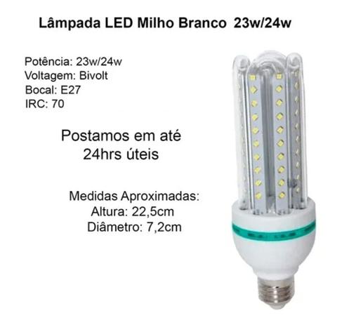 Lâmpada led 23/24W watts 4U milho bivolt e27 branco frio 6500k Harmony Day Menor preço em Lâmpada led 23/24W watts 4U milho bivolt e27 branco frio 6500k Harmony Day