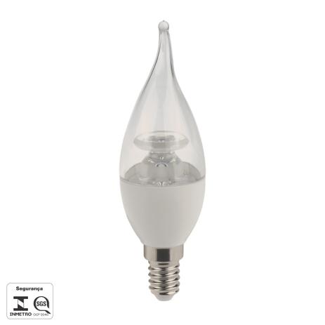 Lampada LED 4,5W 3000k Vela Cristal E14 320LM Bivolt Branco Quente LP017TC - Bella iluminação Menor preço em Lampada LED 4,5W 3000k Vela Cristal E14 320LM Bivolt Branco Quente LP017TC - Bella iluminação