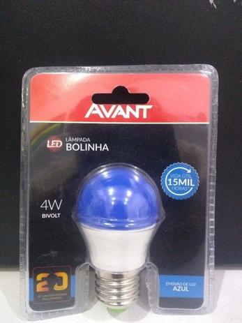 Lampada LED Avant Bolinha 4w Azul Menor preço em Lampada LED Avant Bolinha 4w Azul