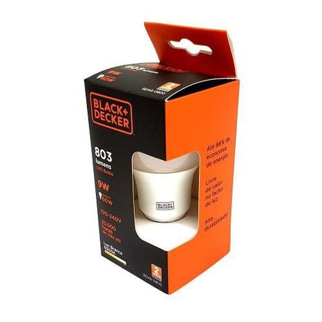 Lampada LED Bivolt 09W E27 6500K BLACK Decker Menor preço em Lampada LED Bivolt 09W E27 6500K BLACK Decker
