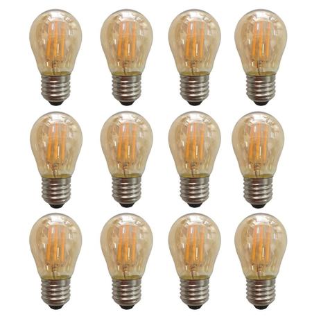 Lâmpada Led Bulbo G45 4w Branco Quente Filamento Âmbar Kit 12 - Ctb Menor preço em Lâmpada Led Bulbo G45 4w Branco Quente Filamento Âmbar Kit 12 - Ctb