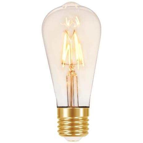 Lâmpada Led Bulbo Taschibra 4W Filamento ST64 Vintage Autovolt Âmbar Menor preço em Lâmpada Led Bulbo Taschibra 4W Filamento ST64 Vintage Autovolt Âmbar
