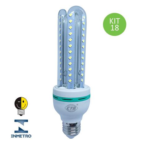 Lâmpada Led Compacta Milho 12w Branco Frio Inmetro Kit 18 - Ctb Menor preço em Lâmpada Led Compacta Milho 12w Branco Frio Inmetro Kit 18 - Ctb