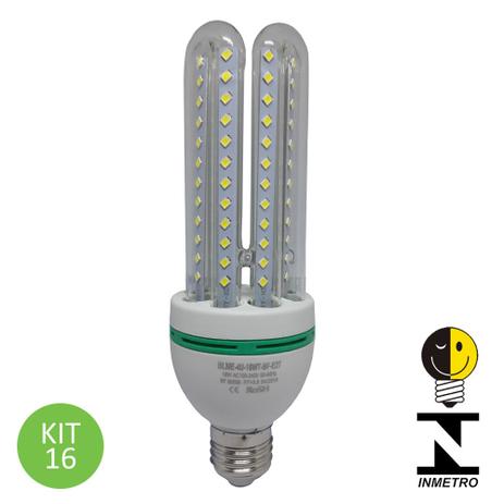Menor preço em Lâmpada Led Compacta Milho 16w Branco Frio Inmetro Kit 16 - Ctb