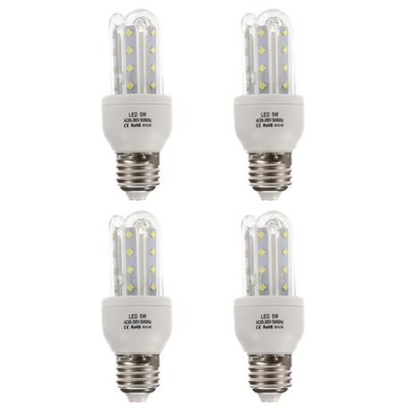 Lâmpada Led Compacta Milho Econômica 5w 3U Branco Quente Kit 4 - Roya Menor preço em Lâmpada Led Compacta Milho Econômica 5w 3U Branco Quente Kit 4 - Roya