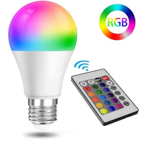 Lâmpada led e27 rgb 5w bulbo rgb + controle 85-265v colorida bivolt - LUATEK Menor preço em Lâmpada led e27 rgb 5w bulbo rgb + controle 85-265v colorida bivolt - LUATEK