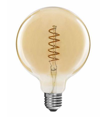 Lâmpada LED Globo Filamento Espiral 4w G125 Branco Quente - Iluminim led Menor preço em Lâmpada LED Globo Filamento Espiral 4w G125 Branco Quente - Iluminim led