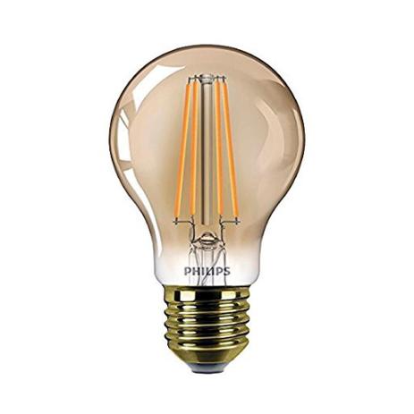 Lâmpada Led Philips 7,5W Filamento Dimerizável Bulbo HV E27 Gold 220V Menor preço em Lâmpada Led Philips 7,5W Filamento Dimerizável Bulbo HV E27 Gold 220V