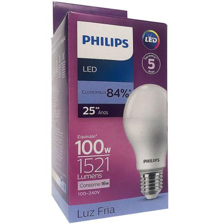 Lâmpada Led Philips Bulbo 16w 1521lm E27 Bivolt Equivale 100w Menor preço em Lâmpada Led Philips Bulbo 16w 1521lm E27 Bivolt Equivale 100w