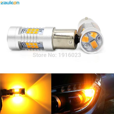 Lâmpada Led Seta Smd-2835 Âmbar Bau15s 1156 - Par - Distribuído frc magazine Menor preço em Lâmpada Led Seta Smd-2835 Âmbar Bau15s 1156 - Par - Distribuído frc magazine