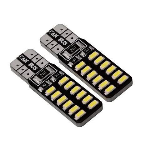 Lâmpada Led T10 Canbus 24 Smd 3014 6000k branco - Par - Distribuído Frc Magazine Menor preço em Lâmpada Led T10 Canbus 24 Smd 3014 6000k branco - Par - Distribuído Frc Magazine
